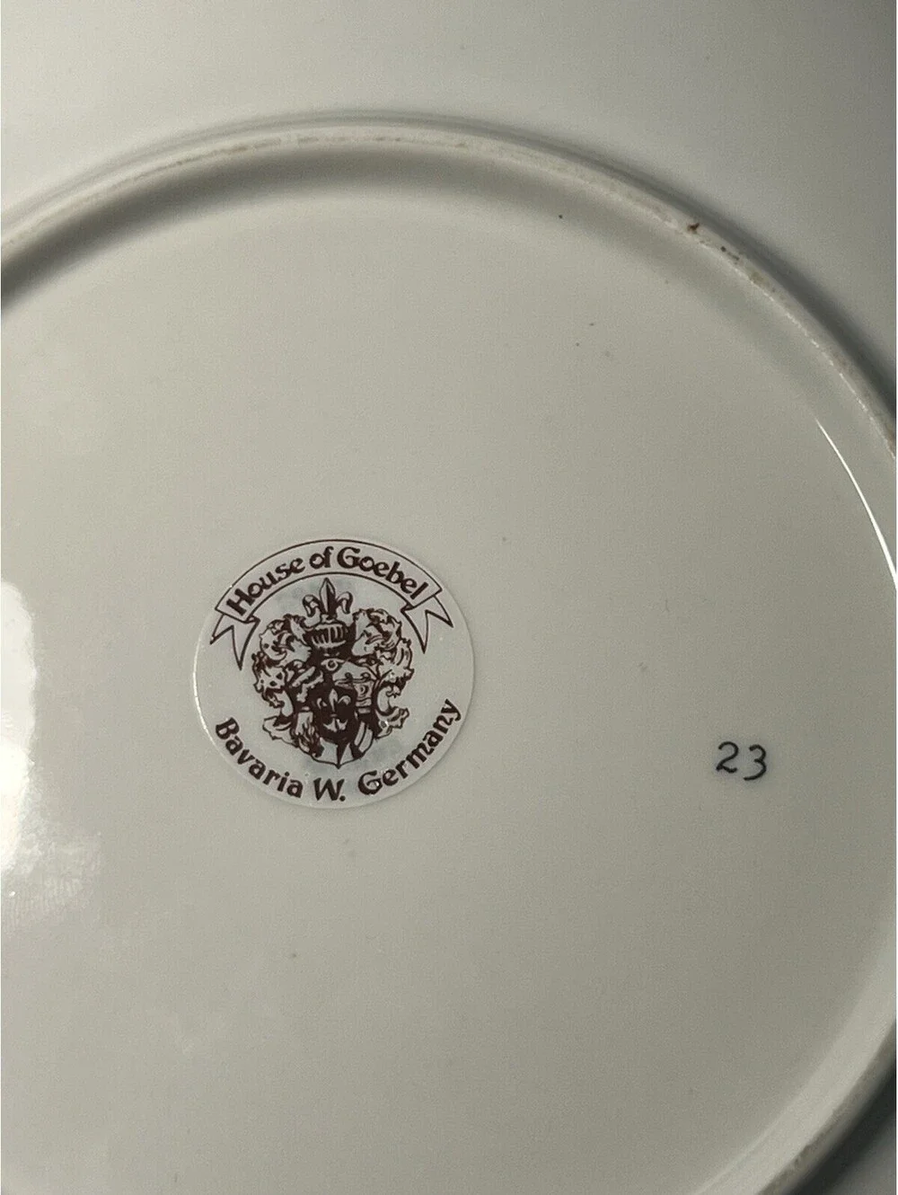 House Of Goebel Bavaria 1960s Dessert Collector Plate Wild Rose Porcelain, 7.5”